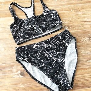 Vintage 90s Splatter Print Bikini Size 10